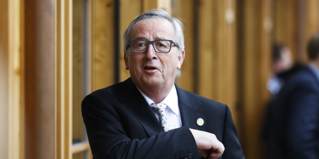 EU Commission President Jean-Claude Juncker arrives for the third working session of the G-7 summit in Schloss Elmau hotel near Garmisch-Partenkirchen, southern Germany, Monday, June 8, 2015. (AP Photo/Markus Schreiber)