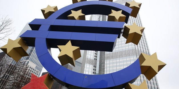 The euro sign sculpture is pictured in front of the building that used to host the headquarters of the European Central Bank ( ECB ) in Frankfurt am Main, western Germany, on January 26, 2015, a day after the results of the general elections in Greece, won by the radical leftist Syriza party. Its 40-year-old leader Alexis Tsipras has vowed to end austerity policies and renegotiate the country's debt, putting him on a collision course with other European leaders, particularly German Chancellor An
