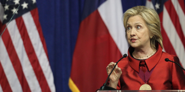 HOUSTON, TX - JUNE 4: Democratic Presidential candidate Hillary Clinton speaks at the Inaugural Barbara Jordan Gold Medallion at Texas Southern University on June 4, 2015 in Houston, Texas. Clinton received the Barbara Jordan Public-Private Leadership Award at Texas Southern University and in her remarks, urged swift action to restore the Voting Rights Act and replace the provisions struck down by the Supreme Court. She also spoke about the destructive impact of restrictive laws in states like Texas, Wisconsin, North Carolina, and Ohio that make it harder for voters to access the voting booth and cast their ballots. (Photo by Thomas Shea/Getty Images)