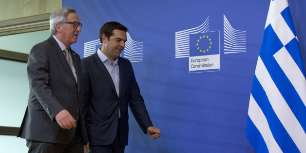 Στιγμιότυπο από συνάντηση του πρωθυπουργού, Αλέξη Τσίπρα, με τον πρόεδρο της Κομισιόν, Ζαν Κλοντ Γιούνκερ
