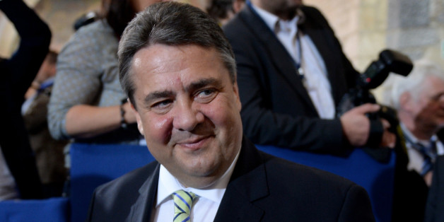 AACHEN, GERMANY - MAY 14: Vice Chancellor and Economy and Energy Minister Sigmar Gabriel looks on during the International Charlemange Prize Of Aachen 2015 (Der Internationale Karlspreis zu Aachen) on May 14, 2015 in Aachen, Germany. The International Charlemagne Prize, one of the most prestigious European prizes, is awarded once a year since 1950 by the city of Aachen to people for distinguished service on behalf of European unification. (Photo by Sascha Steinbach/Getty Images)
