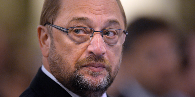 AACHEN, GERMANY - MAY 14: European Parliament President Martin Schulz looks on during the pontifical mass prior to the International Charlemange Prize Of Aachen 2015 (Der Internationale Karlspreis zu Aachen) on May 14, 2015 in Aachen, Germany. The International Charlemagne Prize, one of the most prestigious European prizes, is awarded once a year since 1950 by the city of Aachen to people for distinguished service on behalf of European unification. (Photo by Sascha Steinbach/Getty Images)