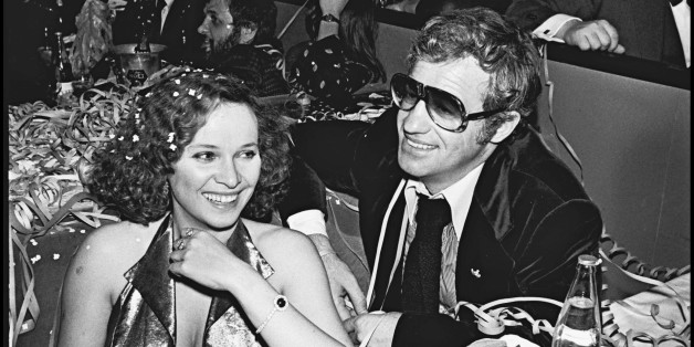 Jean Paul Belmondo and his companion Laura Antonelli at the Alcazar in Paris during 1976 New Year's Eve. (Photo by Bertrand Rindoff Petroff/Getty Images)