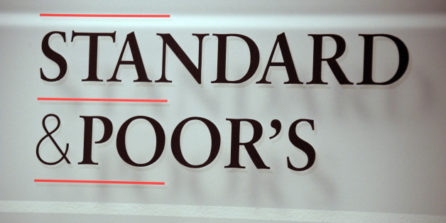 A picture shows Ratings agency Standard & Poor's logo in their Paris office prior a yearly press conference about 'macro economic outlook and general trends on credit markets, focus on credit condition in France and in Europe by sector' in Standard & Poor's offices in Paris on December 8, 2011. AFP PHOTO ERIC PIERMONT (Photo credit should read ERIC PIERMONT/AFP/GettyImages)