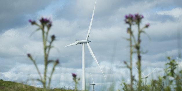 Turbines at Whitelee Windfarm in East Renfrewshire, the UK's largest onshore wind farm