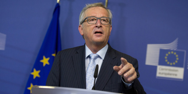 European Commission President Jean-Claude Juncker speaks during a media conference at EU headquarters in Brussels on Wednesday, July 1, 2015. The eurozone's finance ministers are set to weigh a last-minute Greek proposal for a new aid program, submitted Tuesday afternoon, in a conference call which will take place later on Wednesday. (AP Photo/Virginia Mayo)