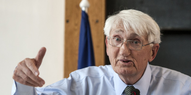 Jürgen Habermas, korunk egyik legismertebb szociológusa-filozófusa elÅadása alatt az ELTE- ÃJK VII. tantermében.
Fotó: Európai Bizottság/Dudás Szabolcs
2014.05.29.
