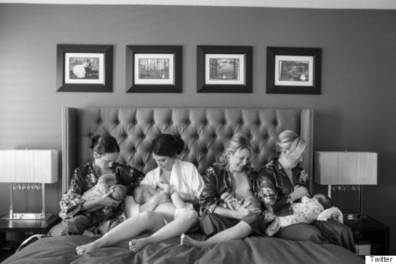Breastfeeding Bridal Party Shares Special Bond And Gorgeous Photo
