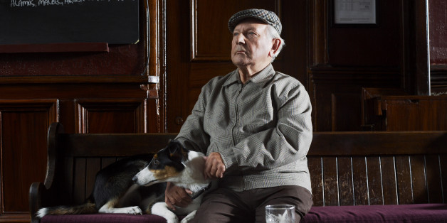Man With Dog in Pub