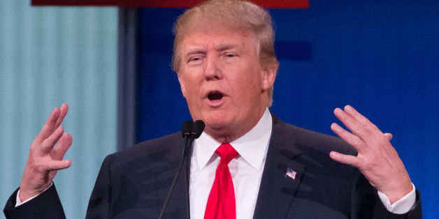 Republican presidential candidate Donald Trump participates in the first Republican presidential debate at the Quicken Loans Arena Thursday, Aug. 6, 2015, in Cleveland. (AP Photo/John Minchillo)