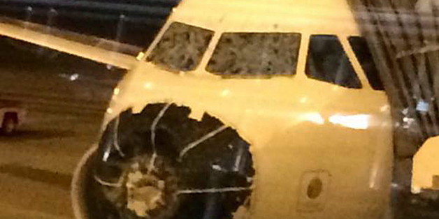 Trotz Hagelschäden konnte dieser Delta-Flug sicher landen