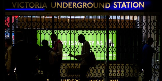 The gates at Victoria underground station are shut as a 24 hour tube strike hits London at Victoria station, central London on August 6, 2015. The strike began at 6:30 pm (1730 GMT) on August 5 and will run until Friday morning, causing disruption for millions of commuters and tourists.
AFP PHOTO/Leon Neal (Photo credit should read LEON NEAL/AFP/Getty Images)