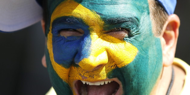 Ein Demonstrant in Brasilien am vergangenen Sonntag