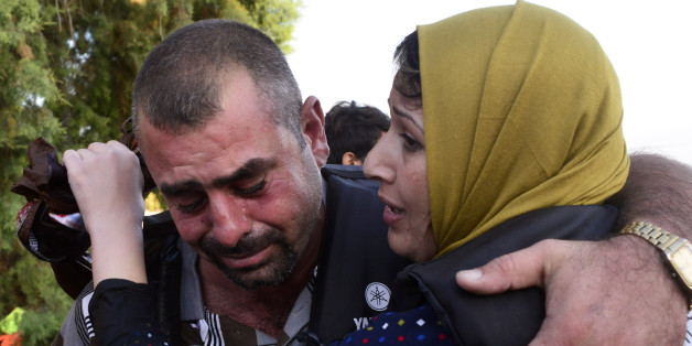 Flüchtlinge bei der Landung an der griechischen Insel Kos