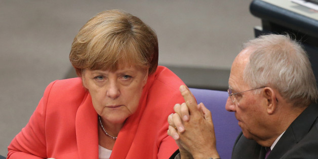 Merkel und Schäuble im Bundestag im Juli 2015