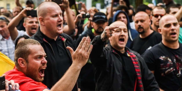 Rechtsextreme auf einer Demo in Brno, Tschechische Republik