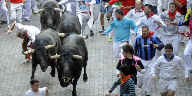 Le plus populaire des làches des taureaux, le SDLâcher San fermin de Pampelune, dans le nord de l'Espagne