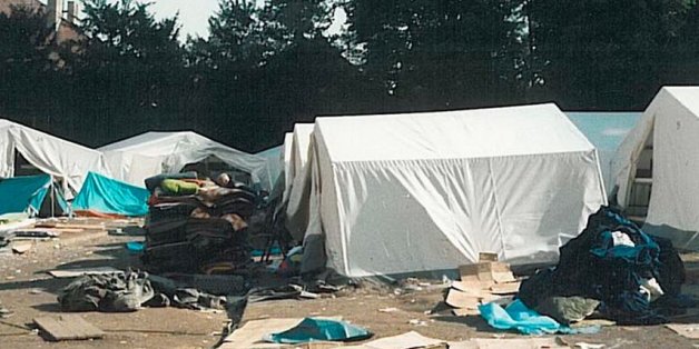 So sieht es aus, wenn Flüchtlinge ein Camp verlassen