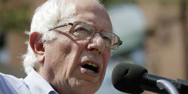 Democratic presidential candidate, Sen. Bernie Sanders, I-Vt., speaks during the opening of his Cedar Rapids field headquarters, Sunday, Aug. 16, 2015, in Marion, Iowa. (AP Photo/Charlie Neibergall)