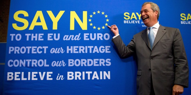UK Independence Party (UKIP) leader Nigel Farage poses for a photograph following a press conference in London on July 30, 2015, where he set out the party's vision for a 'No' vote in an referendum on EU membership that Britain's Prime Minister David Cameron has promised to hold before the end of 2017. AFP PHOTO/JUSTIN TALLIS (Photo credit should read JUSTIN TALLIS/AFP/Getty Images)