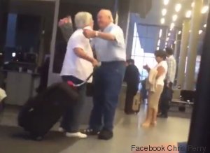 elderly man at airport