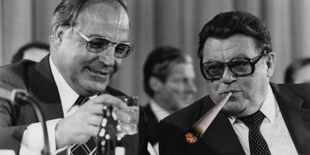 Hätten sicher gern schon die Vorzüge einer Cannabis-Legalisierung genossen: Helmut Kohl (CDU) und Franz Josef Strauß (CSU)