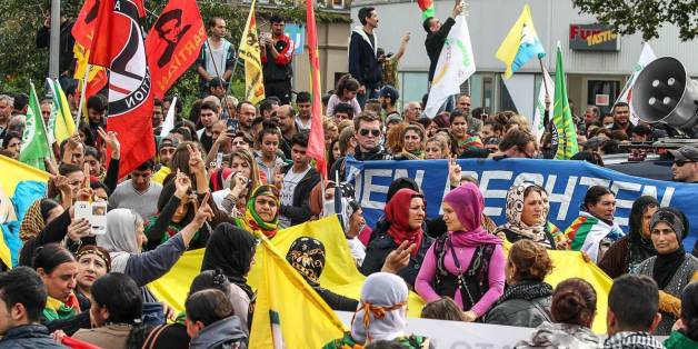 Eine Demonstration von Kurden in Hannover