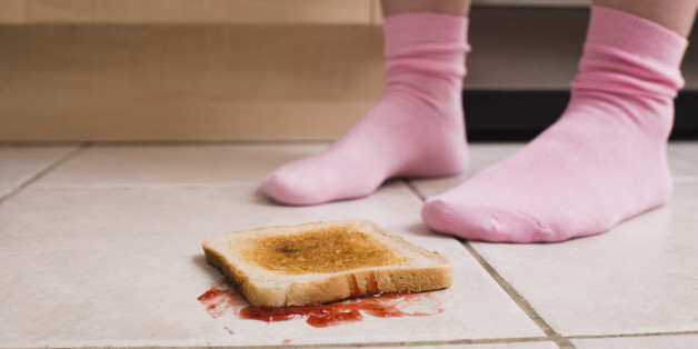 Jelly toast on floor
