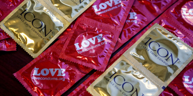 IMAGE DISTRIBUTED FOR AIDS HEALTHCARE FOUNDATION - AIDS Healthcare Foundation condoms during a Valentines's Day press conference to introduce a statewide law requiring condom use by adult film performers, Thursday, Feb. 14, 2013, in Los Angeles. (Bret Hartman /AP Images for AIDS Healthcare Foundation)