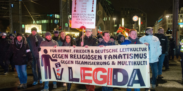Eine Legida-Demonstration im Februar 2015 in Leipzig