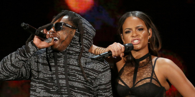 Lil Wayne und Christina Milian im November 2014 gemeinsam auf der Bühne bei den American Music Awards