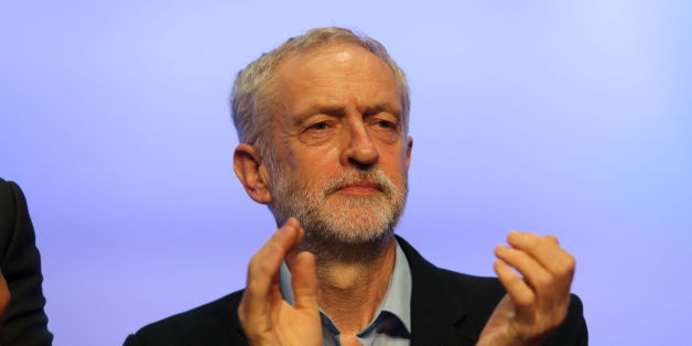 Labour party leader Jeremy Corbyn on stage at the TUC Congress at the Brighton Centre.