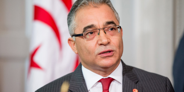 Tunisian Minister for Political Affairs Mohsen Marzouk, speaks at the Blair House in Washington, Wednesday, May 20, 2015, after he and Secretary of State John Kerry signed a Memorandum of Understanding . (AP Photo/Andrew Harnik)