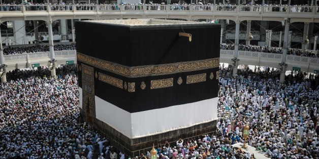 Muslim pilgrims circle the Kaaba, the cubic building at the Grand Mosque in the Muslim holy city of Mecca, Saudi Arabia, Tuesday, Sept. 15, 2015. Despite the crane accident on Friday, almost one million pilgrims have arrived as of Tuesday ahead of the hajj. (AP Photo/Mosa'ab Elshamy)