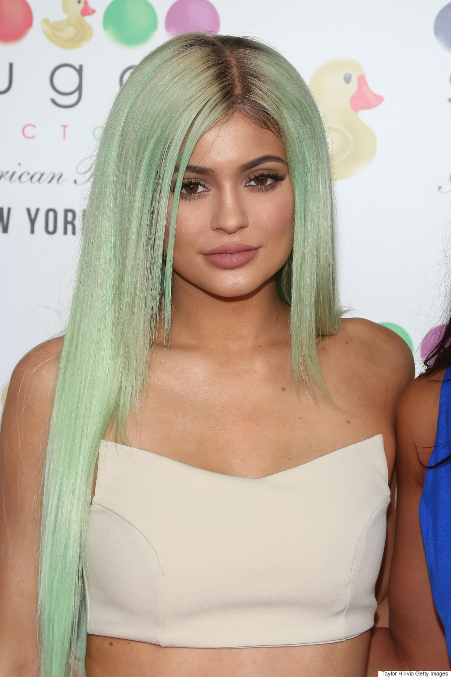 Image result for kylie in pastel green hair