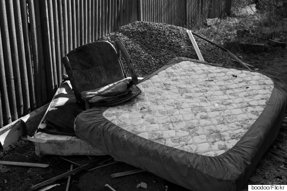 boxspring chair garbage