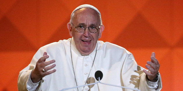 Pope Francis speaks during the closing ceremony for the World Meeting of Families, a Vatican-sponsored conference of more than 18,000 people from around the world, Saturday, Sept. 26, 2015, in Philadelphia. Francis is in Philadelphia for the last leg of his six-day visit to the United States. (Alex Wong/Pool Photo via AP)