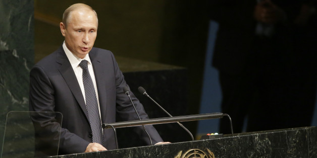 Le président russe Vladimir Poutine à la tribune de l'Onu le 28 septembre 2015 à New York
