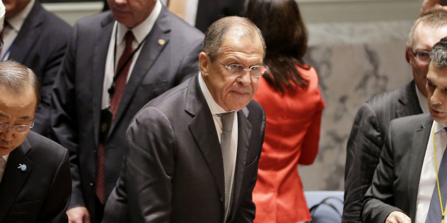 Russia's Foreign Minister Sergey Lavrov arrives to a Security Council meeting at United Nations headquarters, Wednesday, Sept. 30, 2015. (AP Photo/Seth Wenig)