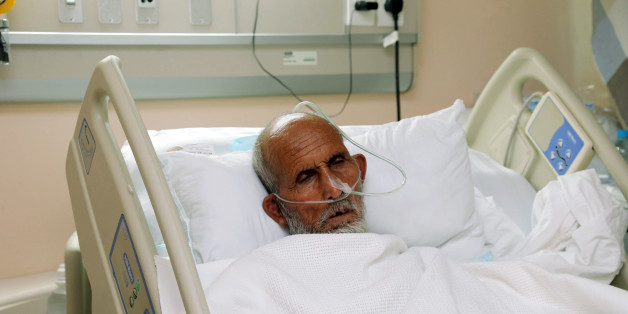 A victim who was injured in Thursday's stampede during the hajj pilgrimage in Mina, receives treatment at a hospital in Mecca, Saudi Arabia, Wednesday, Sept. 30, 2015. Riyadh has said that more than 760 pilgrims died in the stampede near Mecca, the worst disaster to strike the annual pilgrimage in a quarter-century. (AP Photo)