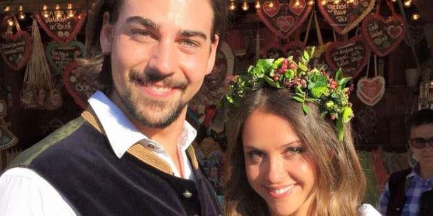 Das verliebte "Bachelorette"-Paar genoss verliebt den letzten Tag der Wiesn.