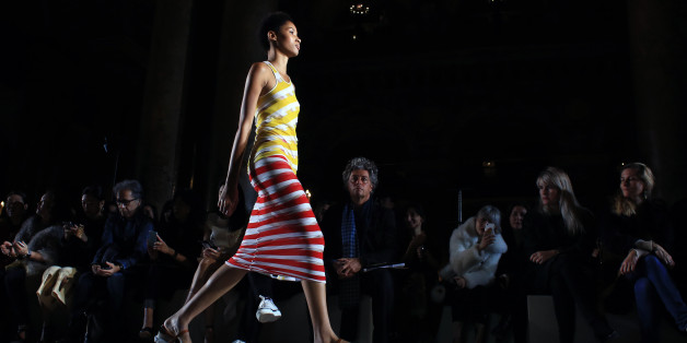 A model wears a creation as part of Stella McCartney's Spring-Summer 2016 ready-to-wear fashion collection, presented during the Paris Fashion Week in Paris, Monday Oct. 5, 2015. (AP Photo/Thibault Camus)