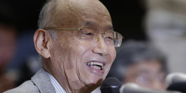 Kitasato University Prof. Emeritus Satoshi Omura smiles as he speaks during a press conference at the university in Tokyo, Monday, Oct. 5, 2015 after learning he and two other scientists from Ireland and China won the Nobel Prize in medicine. The Nobel judges in Stockholm awarded the prestigious prize to Omura, Irish-born William Campbell and Tu Youyou - the first-ever Chinese medicine laureate, for discovering drugs against malaria and other parasitic diseases that affect hundreds of millions o