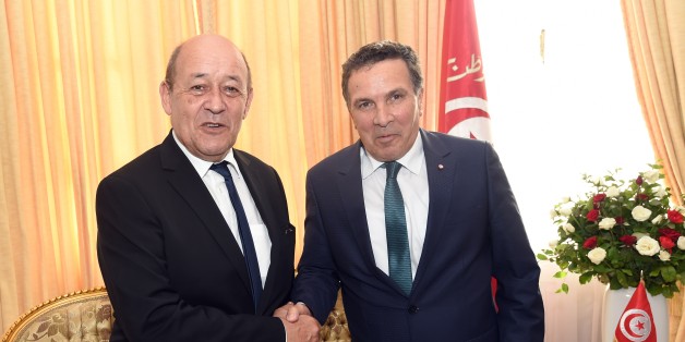 Jean-Yves Le Drian et Farhat Horchani