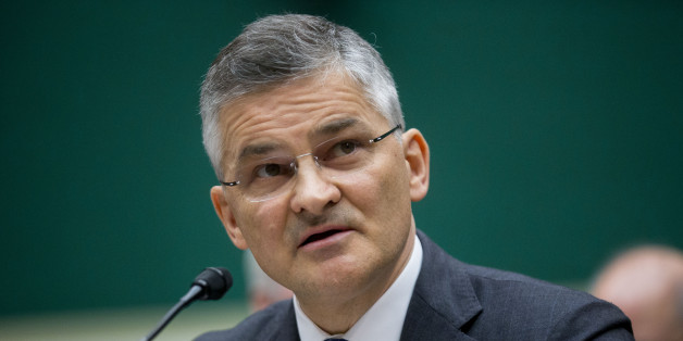 Michael Horn, president and chief executive officer of Volkswagen of America Inc., speaks during a House Energy and Commerce investigations subcommittee hearing in Washington, D.C., U.S., on Thursday, Oct. 8, 2015. Volkswagen AG's top U.S. executive apologized and promised a full investigation into the automaker's emissions-cheating scandal, even as he stopped short of saying when consumers could expect repairs or what those fixes would do to their cars' performance. Photographer: Andrew Harrer/