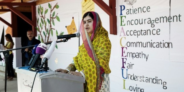 La Prix Nobel de la paix Malala Yousafzai dans la vallée de Bekaa au Liban le 12 juillet 2015