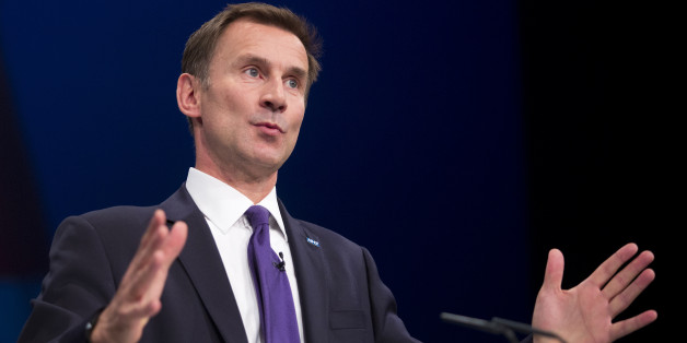 Secretary of State for Health Jeremy Hunt delivers his speech to delegates in the third day of the Conservative Party annual conference at Manchester Central Convention Centre.