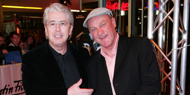 Robert Treutel alias Bodo Bach mit Frank Elstner auf einer Filmpremiere