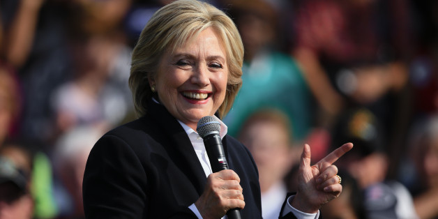 Democratic presidential candidate Hillary Rodham Clinton speaks Wednesday, Oct. 7, 2015, during a campaign stop at the Westfair Amphitheater in Council Bluffs, Iowa. (AP Photo/Nati Harnik)