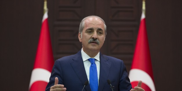 ANKARA, TURKEY - SEPTEMBER 1 : Turkish Deputy Prime Minister Numan Kurtulmus speaks to media after the first meeting of Turkey's new interim Cabinet in Ankara, Turkey on September 1, 2015. (Photo by Aykut Unlupinar/Anadolu Agency/Getty Images)
